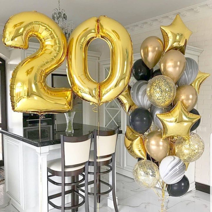 Фольгированный шар Золотая Цифра в Тамбове