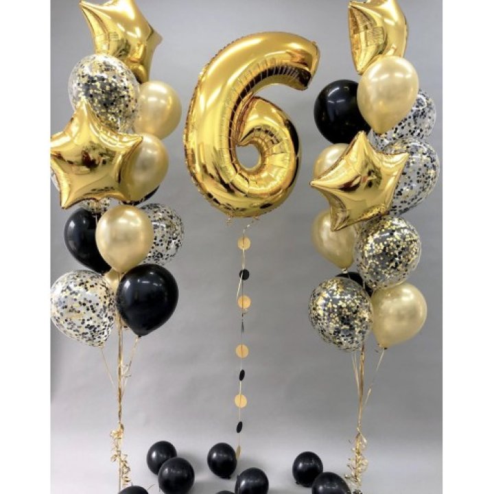 Цифра с фонтанами шаров  в Тамбове