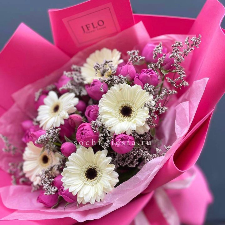 Букет гербер и мисти бабблс  в Тамбове