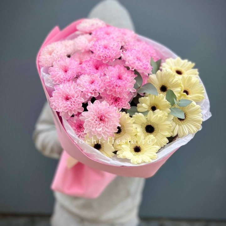 Дуо хризантем и гербер в Тамбове