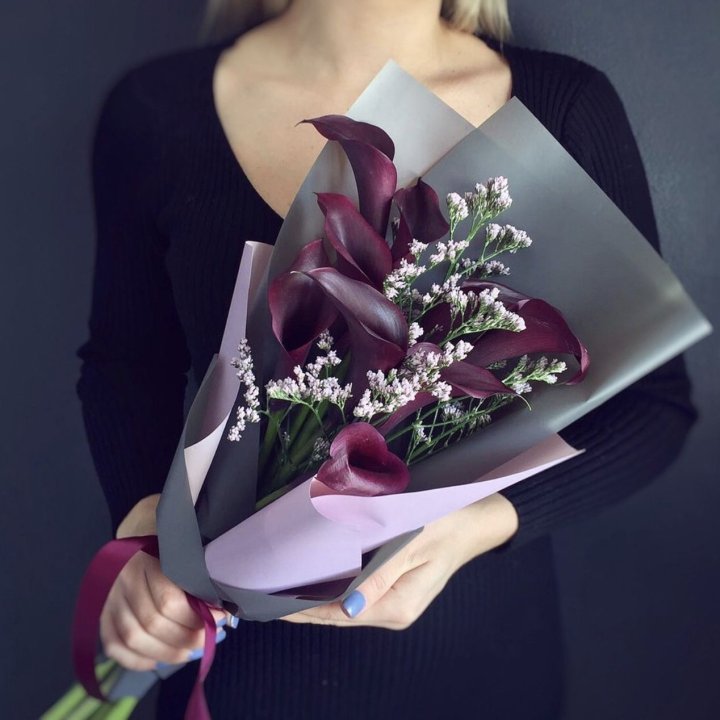 Букет фиолетовых калл в Тамбове