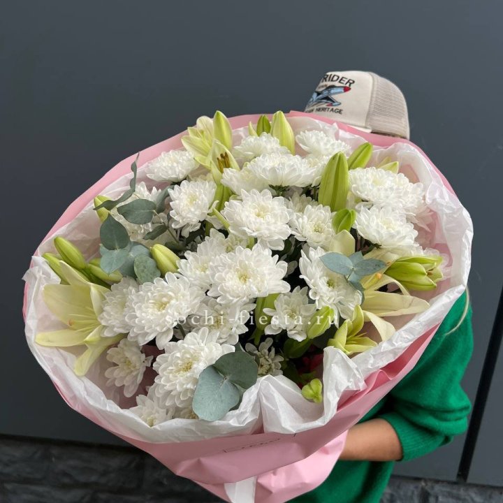  Букет  хризантемы и лилии в Тамбове