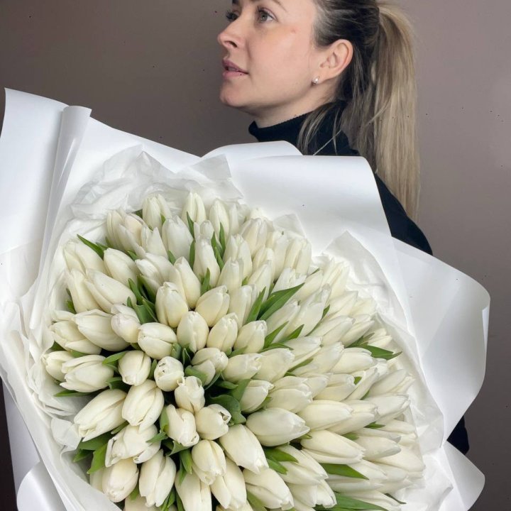 101 белый тюльпан №2 в Тамбове