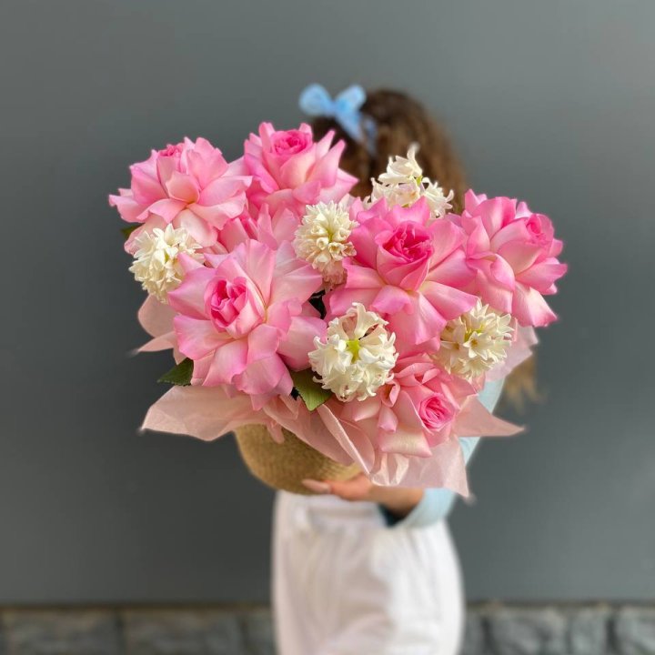 Дуо розы и гиацинты в Тамбове