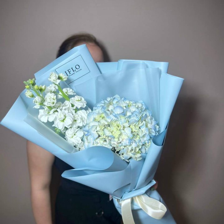 Гортензия голубая с маттиолой в Тамбове