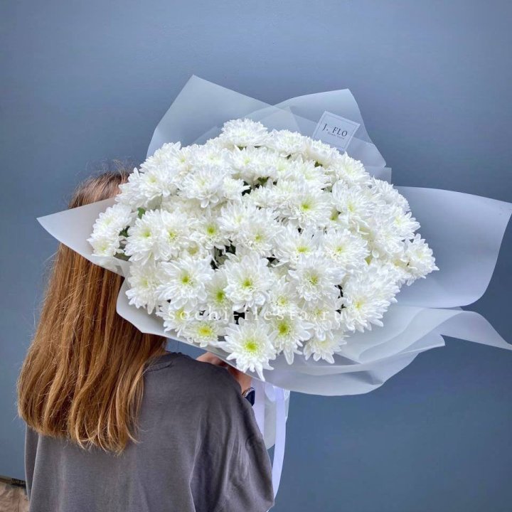 Букет хризантем "Белая снежинка" в Тамбове