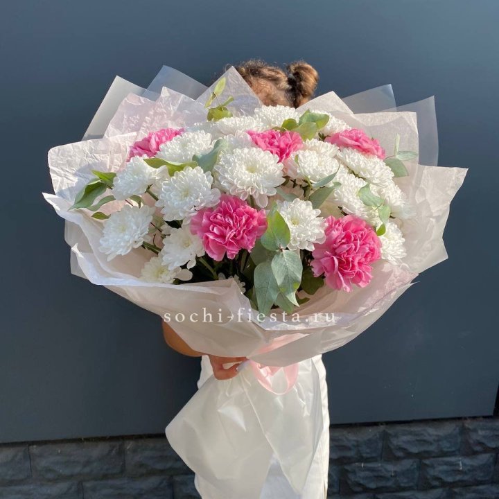  Букет  хризантем и диантусов "Воздушный" в Тамбове