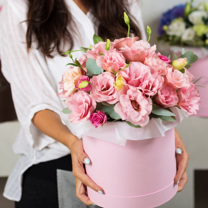 Эустома в шляпной коробке в Тамбове