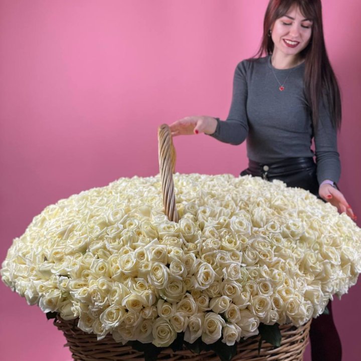 1001 белая роза в Тамбове