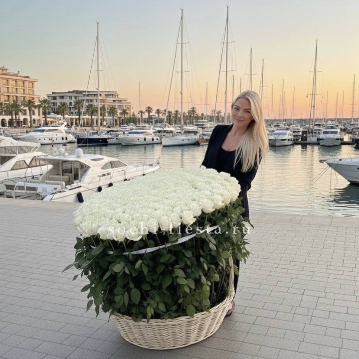 301 высокая роза в корзине в Тамбове