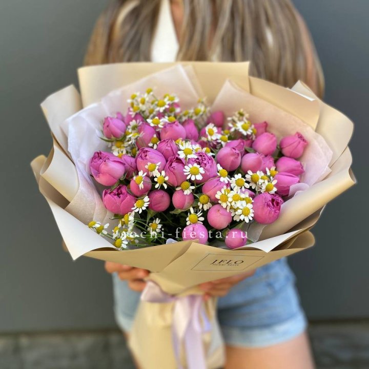 Дуобукет мисти с ромашками  в Тамбове