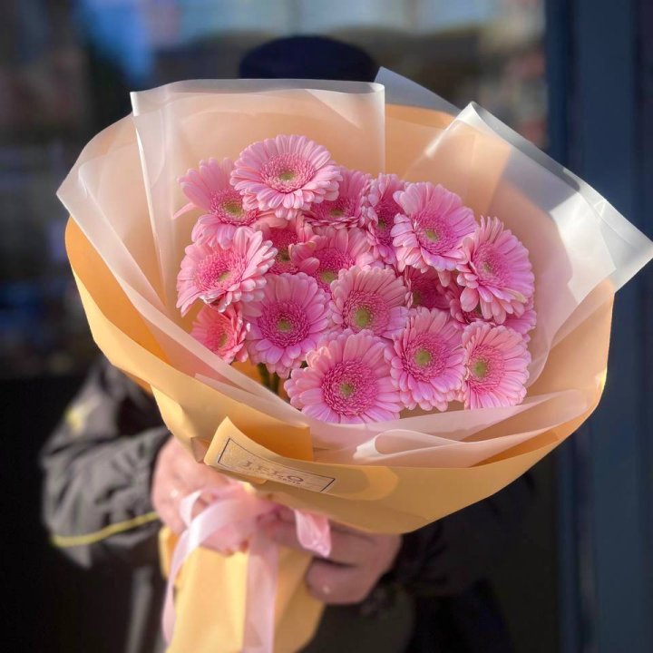 17 розовых гербер  в Тамбове