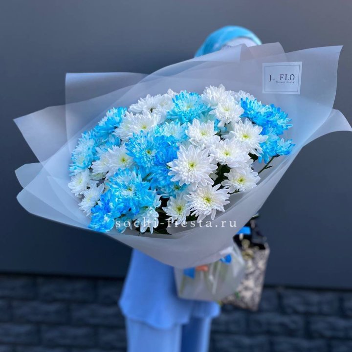 Букет хризантем "Голубая снежинка" в Тамбове