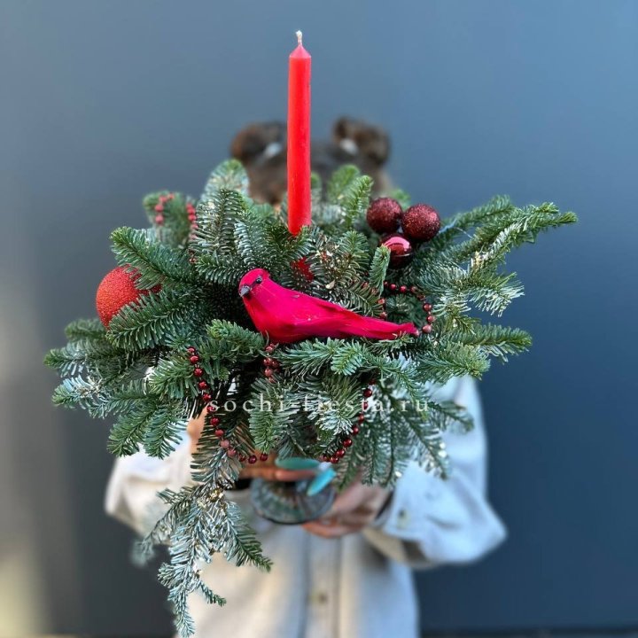 Новогодняя композиция в бокале в Тамбове