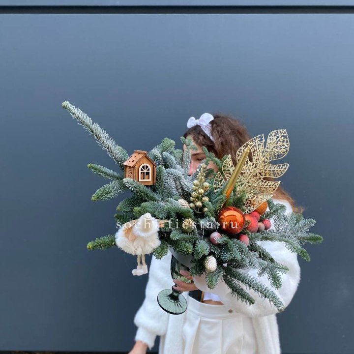 Композиция в бокале огненная  в Тамбове