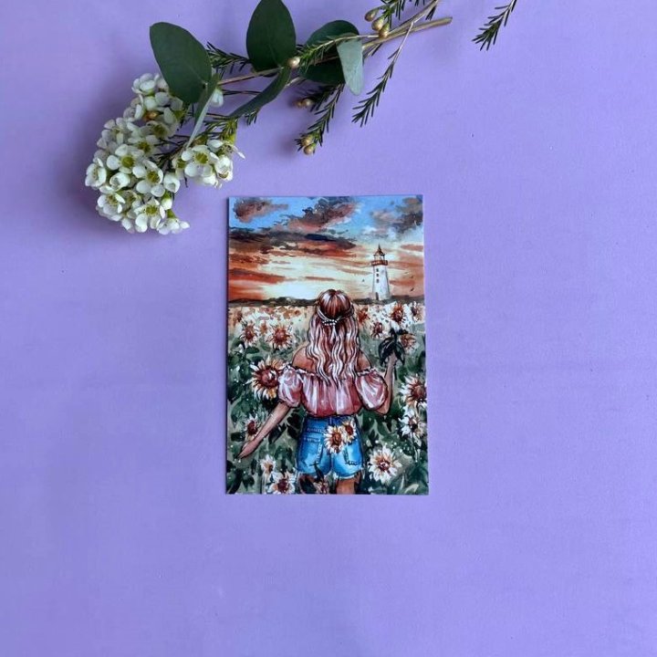 Открытка к букету "Подсолнух" в Тамбове