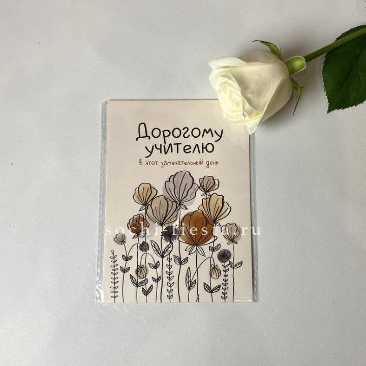 Открытка к букету "Дорогому учителю" в Тамбове