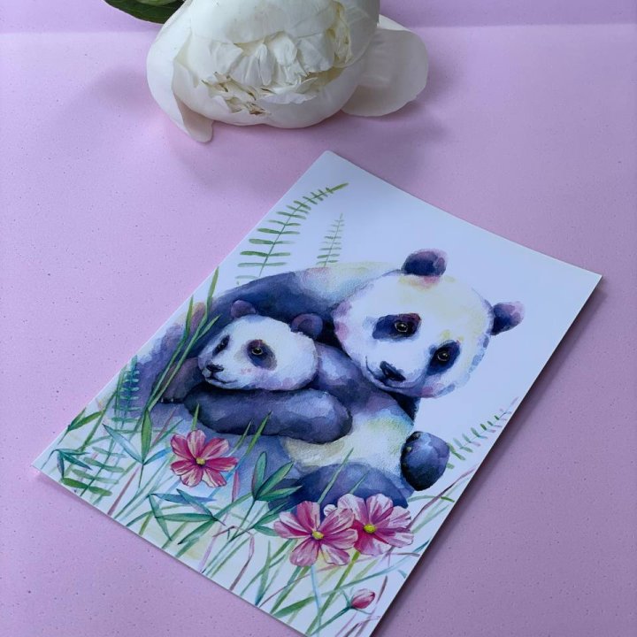 Открытка к букету "Объятие Панды" в Тамбове