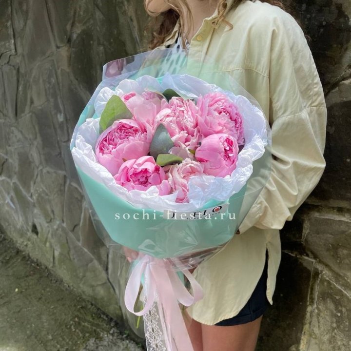 7 зефирных пионов в фоамиране в Тамбове