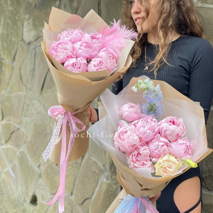 7 зефирных пионов  в Тамбове