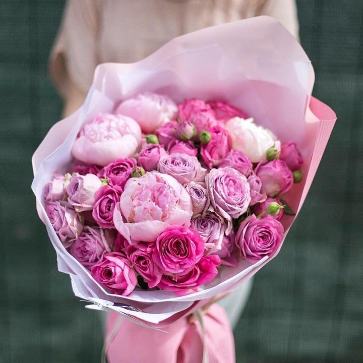 Букет с пионами "Леси" в Тамбове