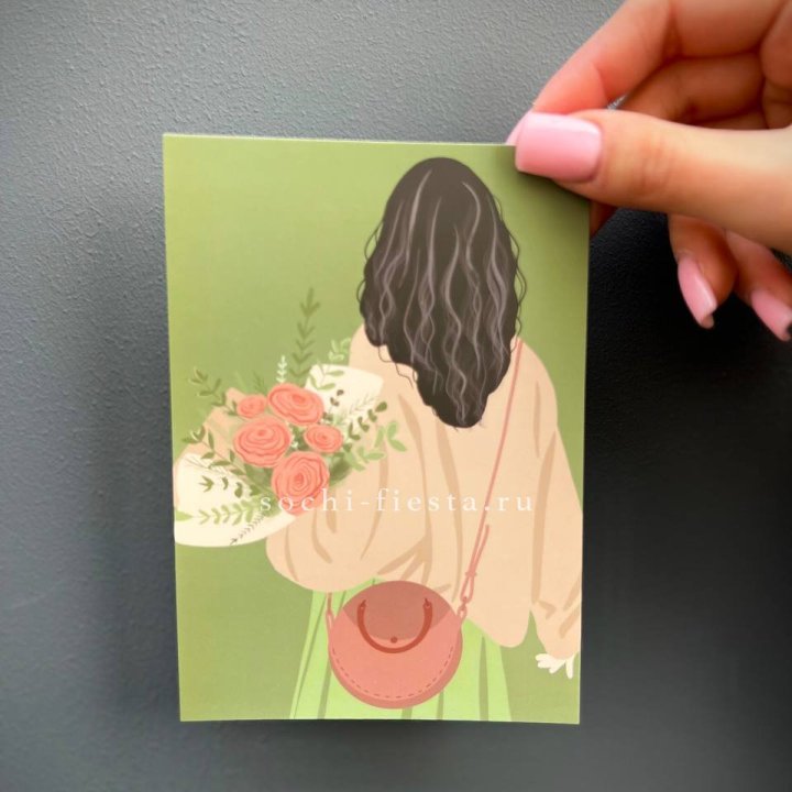 Открытка к букету "Потрясающая девушка" в Тамбове