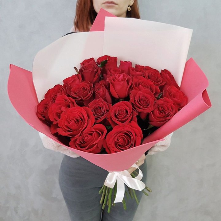 25 Красных роз рози вайт в Тамбове