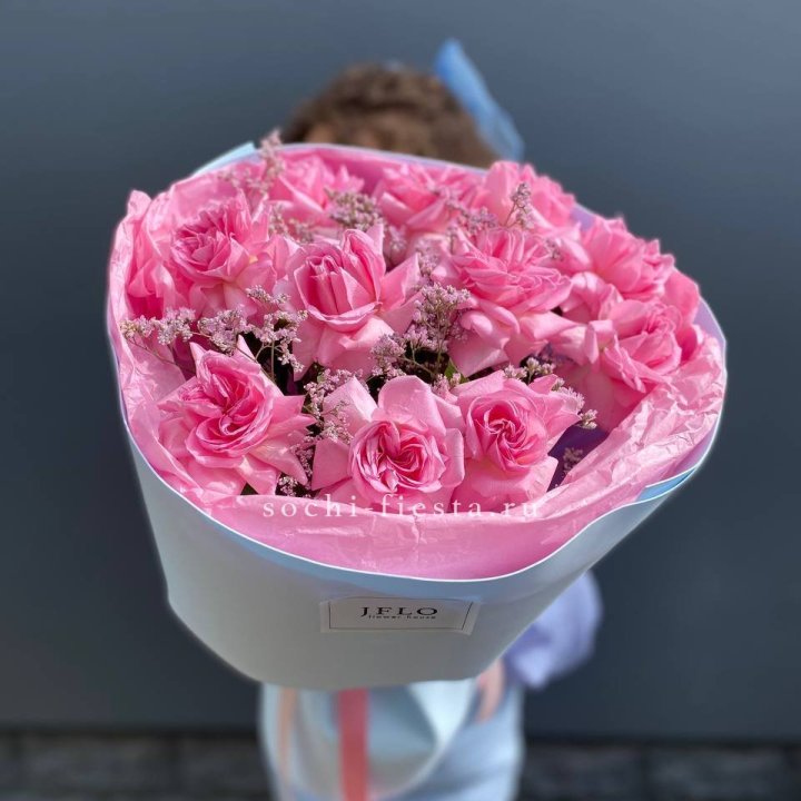 Букет французских розовых роз  в Тамбове