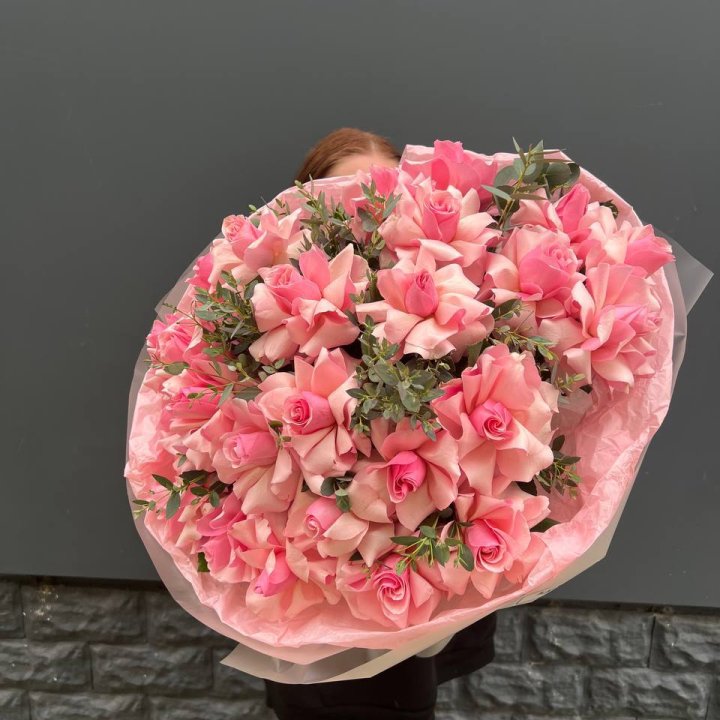  25 розовых французских роз в Тамбове