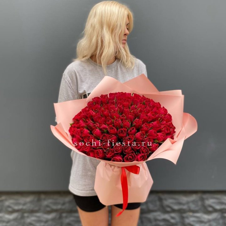 101  красная кенийская роза  в Тамбове