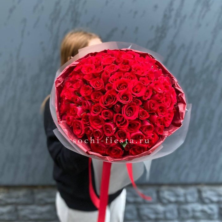 101  красная кенийская роза  в Тамбове
