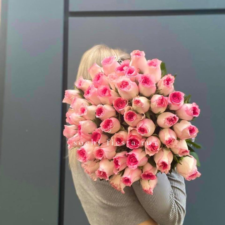 51 розовая роза в Тамбове