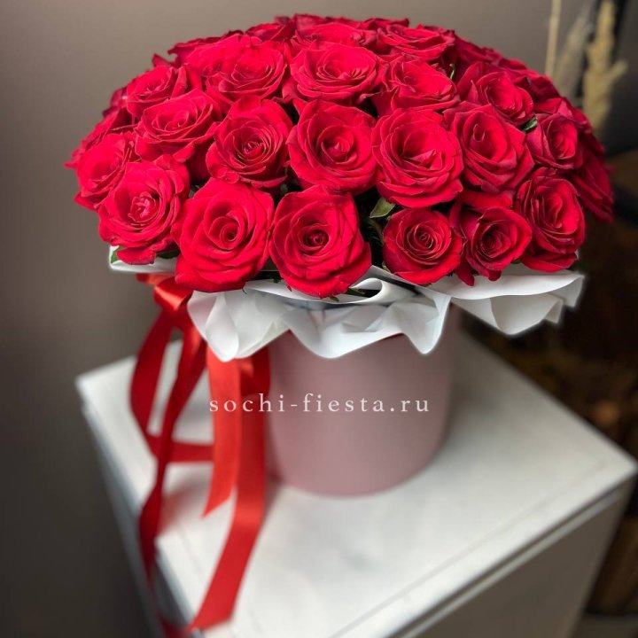 Красные розы 51шт  в коробке в Тамбове