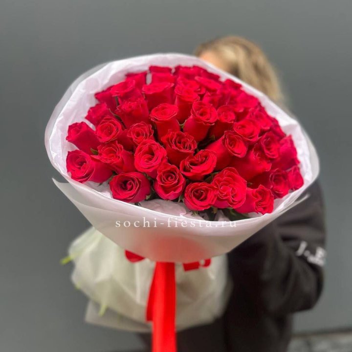 55 красных роз "Амелия" в Тамбове