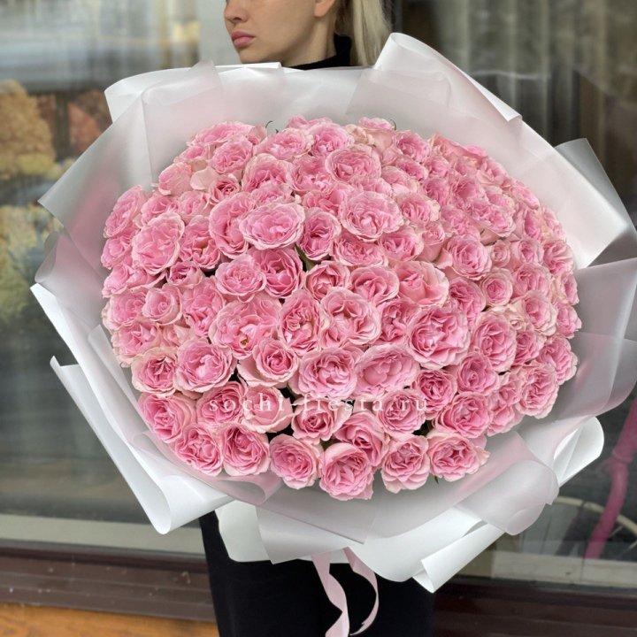 101 нежно-розовая роза в Тамбове