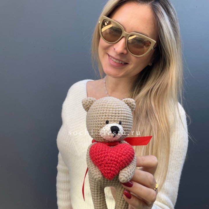 Мишка с сердцем ручной работы в Тамбове