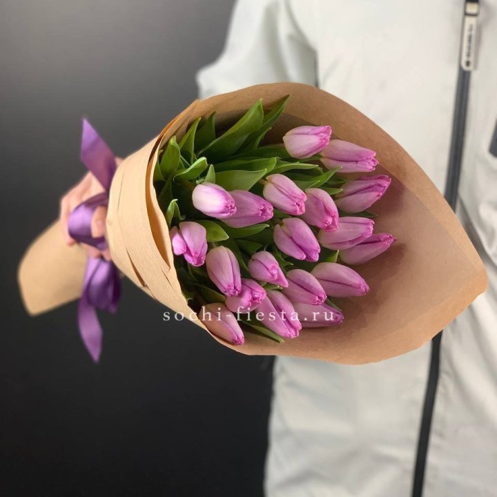 19 розовых  тюльпанов в Тамбове