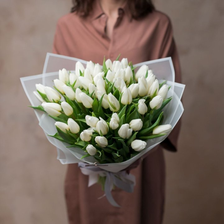 51 белый тюльпан в Тамбове