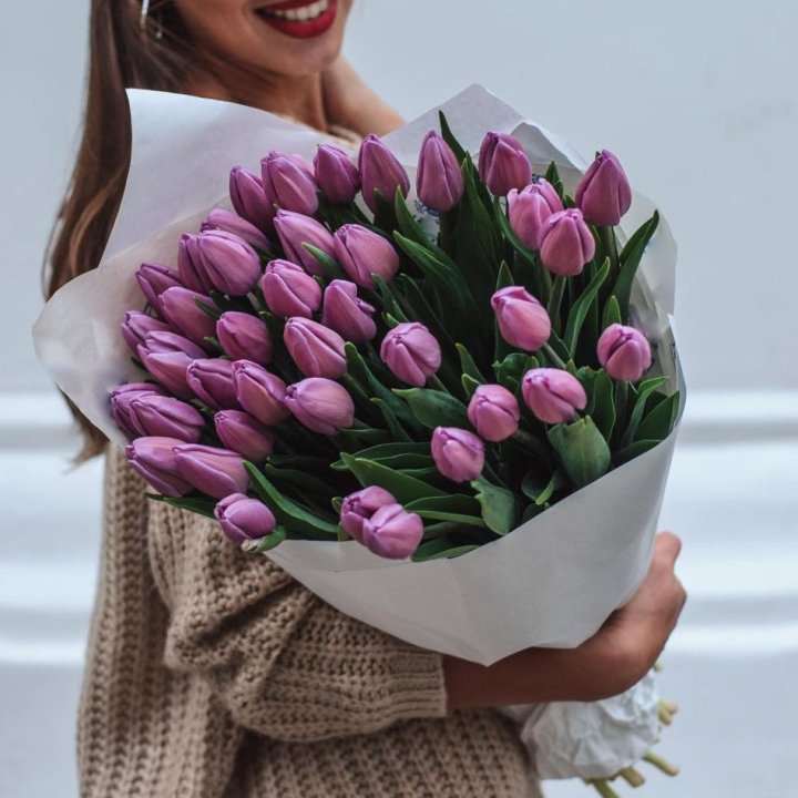 39 сиреневых тюльпанов в Тамбове