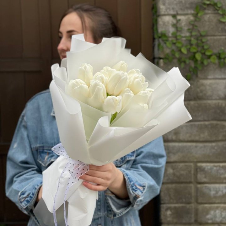 Букет белоснежных тюльпанов в Тамбове